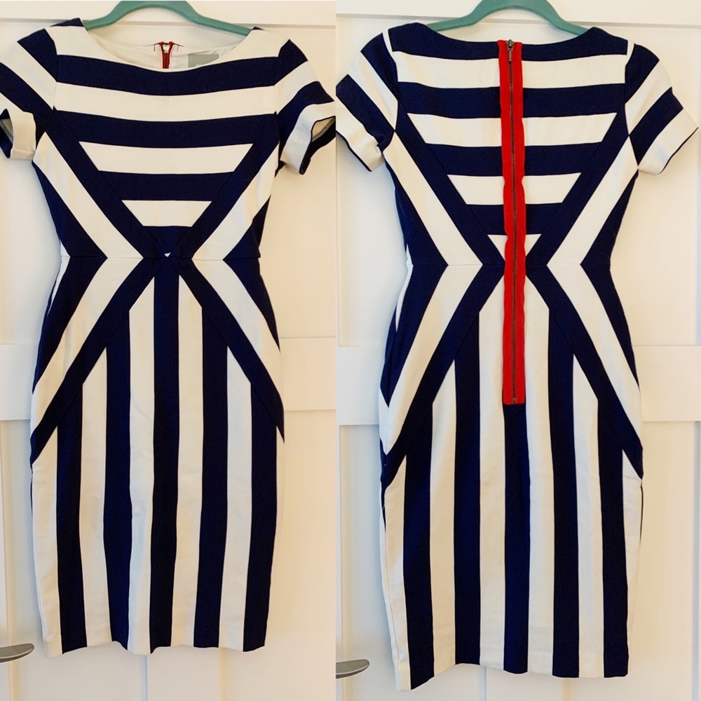 Anthropologie Maeve Navy/White Dress